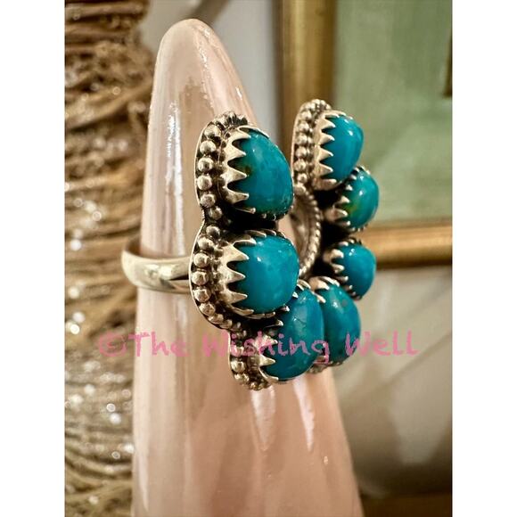 Kingman Turquoise Naja Sterling Silver Ring Size 10.5 - Picture 3 of 5